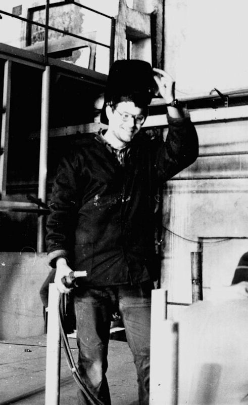 Welding Fazisi's hull. Poti, Georgia, January 1989.