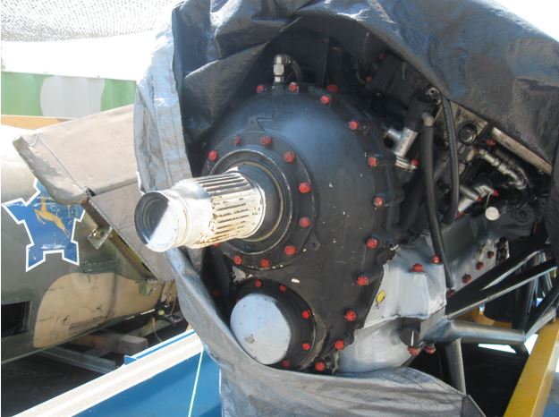 The shaft end onto which the propeller has to be installed.