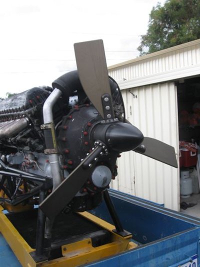 The propeller assembled and installed.