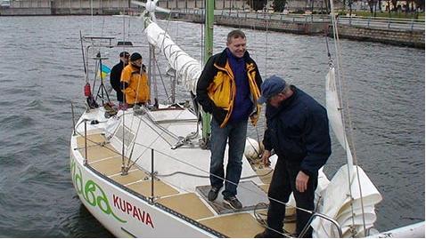 Kherson, Ukraine, November 2009. The crew of four set sail to circumnavigate the globe.