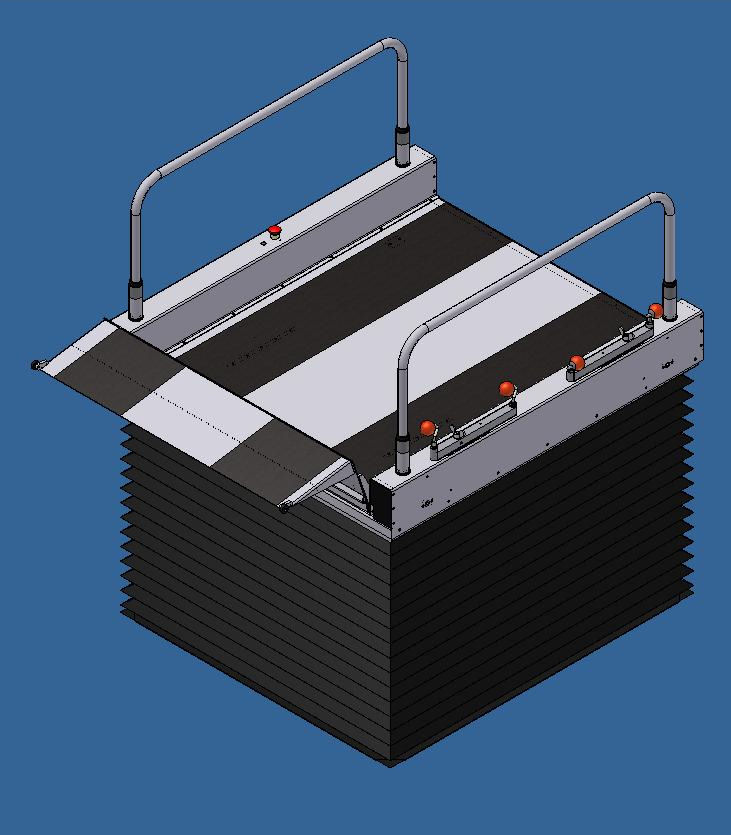 SF 1000-1 wheelchair lifting platform, raised